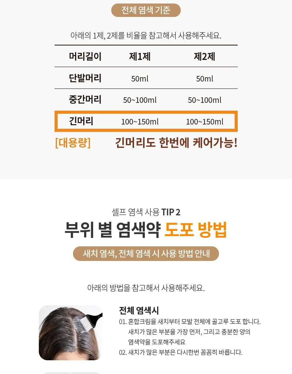 [새치&뿌리염색]박준뷰티랩 미용실 새치커버 염색약 300ml 대용량(4컬러) 상세페이지 11